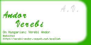 andor verebi business card